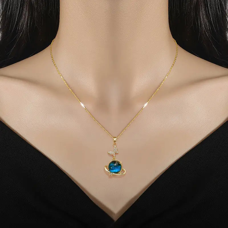 Collar Planeta Saturno Luna2 +CAJAREGALO